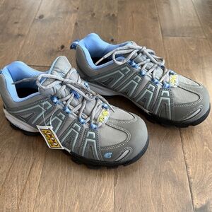 Nautilus Women's Safety Toe Work Shoes Grey/Blue, Size 10W NWT